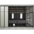 MDF Sliding Door Glass Bedroom Walk In Wardrobe